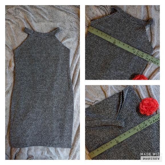 Vtg. Y2K Houndstooth halter knit mini dress - Picture 2 of 2